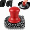 Cast Iron Scrubber and Scraper | 316 Chainmail Scrubber for Cast Iron Pan view 1