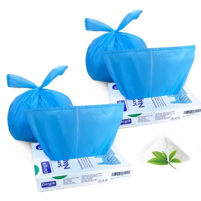 Dergik Sanitary Napkin Disposal Bags (180 counts), Scented | for Pads, Tampons, Diapers, Liners, Wipes, Incontinence| No Mess, Odor-Free, Disposable Hygiene Bags, Blue