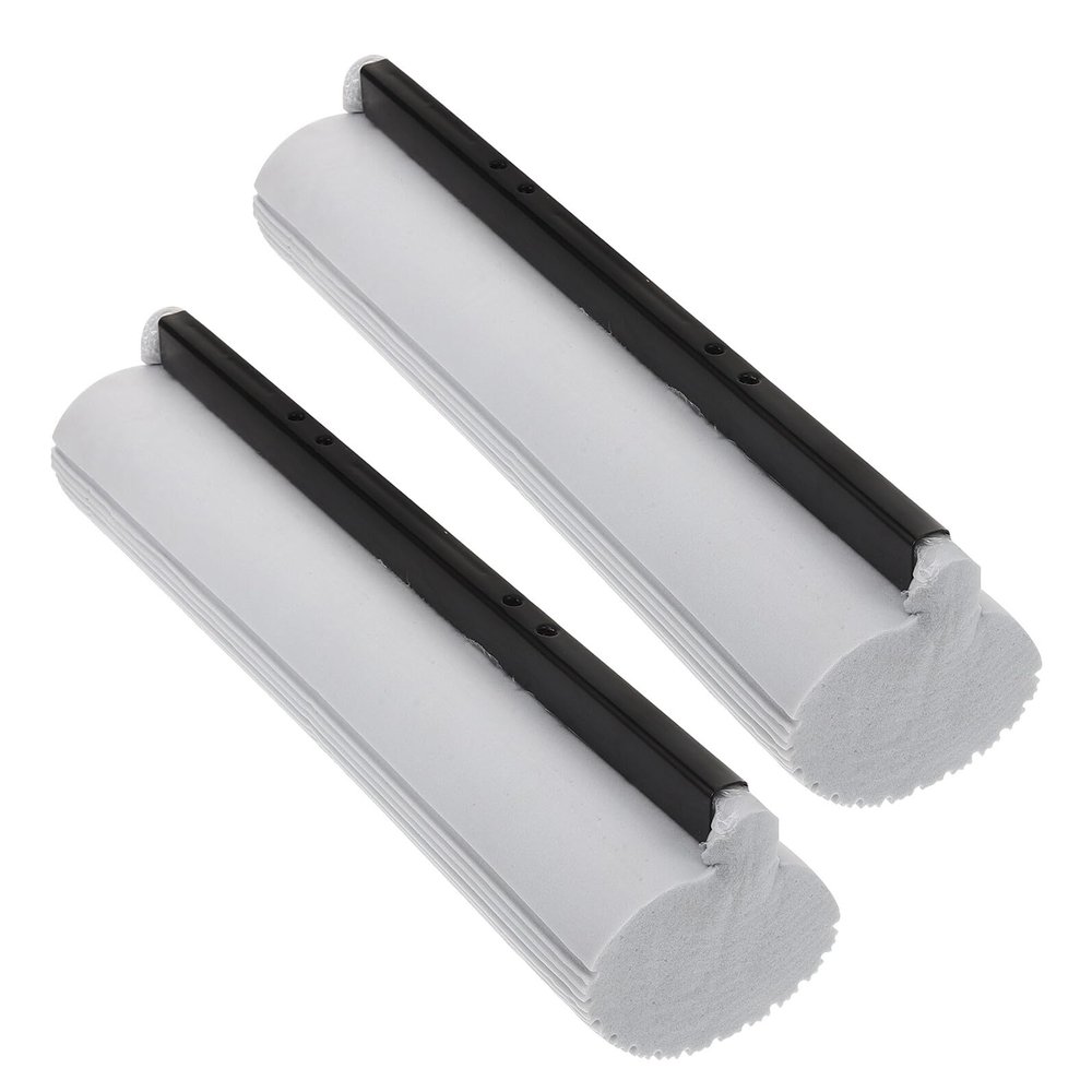 NOLITOY 2pcs Absorbent Sponge Mop Head Replacement 33cm Grey Roller Refills for Bathroom Kitchen Garage Home Cleaning