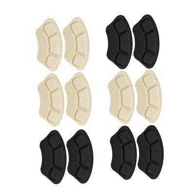 HOOWIFFY 6 Pairs Heel Protectors for Shoes Replaceable Comfortable Heel Cushion Inserts with Non-Slip Particles Anti-Friction for Womens Foot Care and Shoe Fit Adjustment