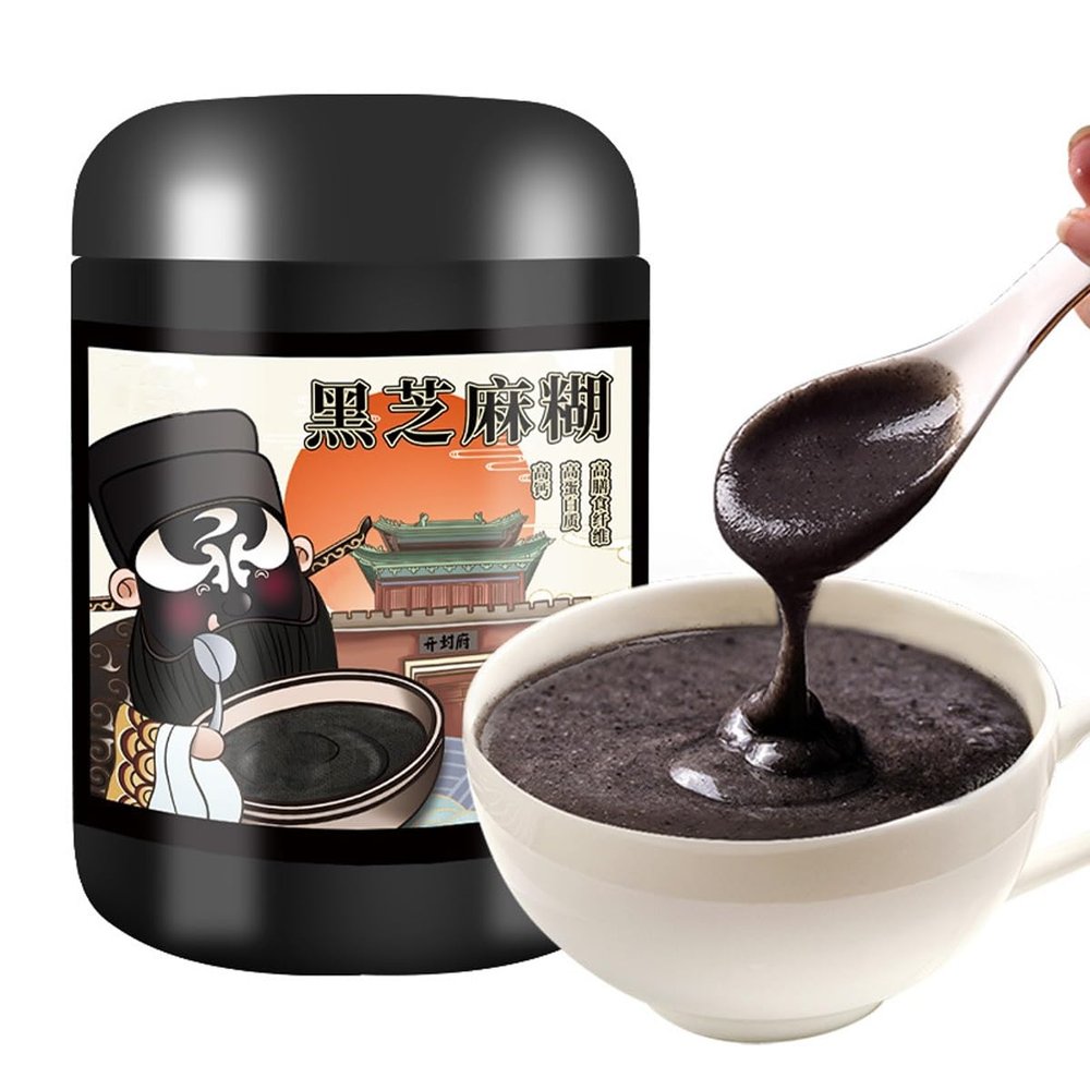 500g Instant Black Sesame Soup Mix, 7 Grains Blend, Easy Stir Porridge For Breakfast, Tea Time, Gift For Parents