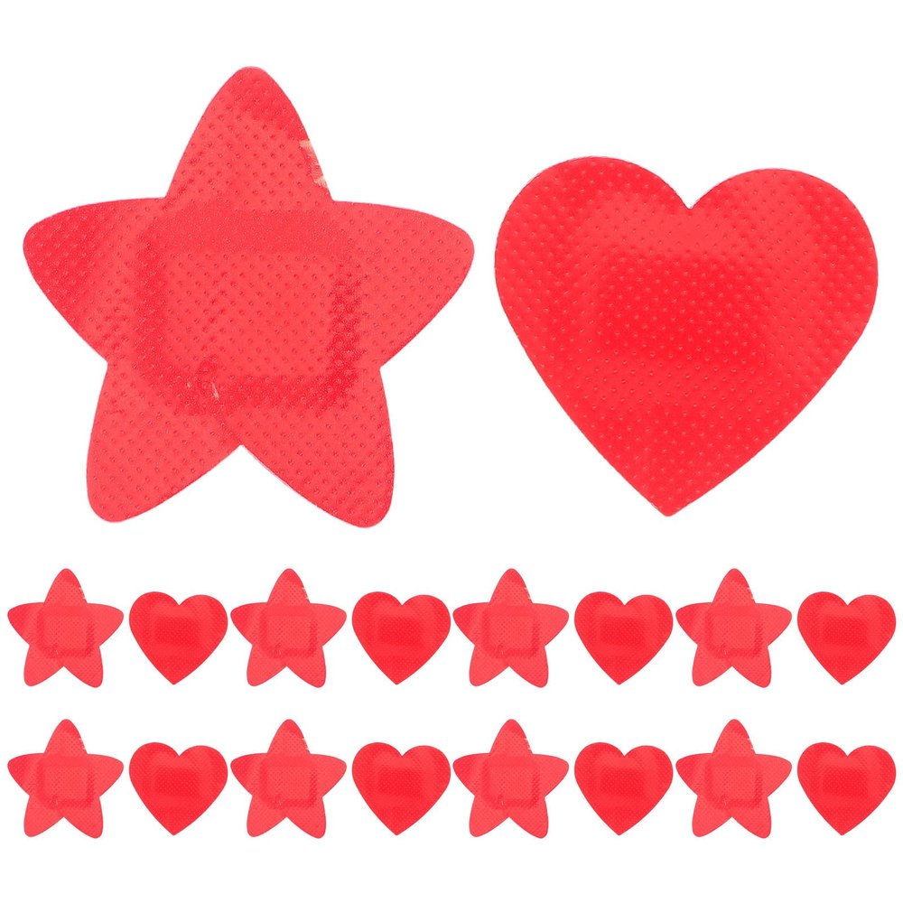 VILLCASE 30pcs Cute Heart Star Shaped Adhesive Bandages, Flexible Waterproof Cartoon Plasters for Scrapes, Burns, Breathable Patch Strips for Boys and