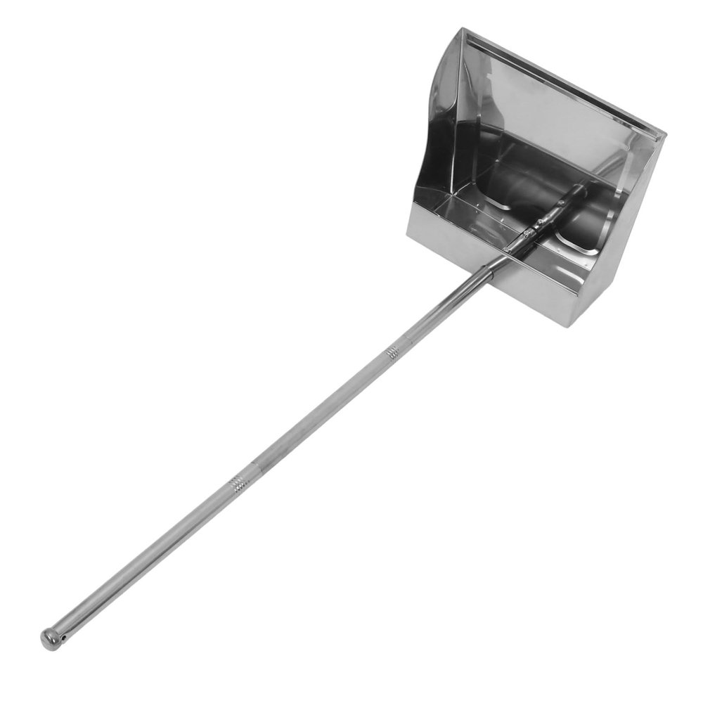 JOYOFREELY Heavy Duty Stainless Steel Upright Dust Pan Large Wide Long Handled Trash Shovel for Home and Commercial Cleaning