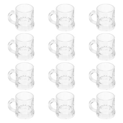 COHEALI Mini Plastic Shot Glasses and Beer Mugs 30ml 12pcs Set Disposable Cups for Party Festival Barbecue Wedding Use