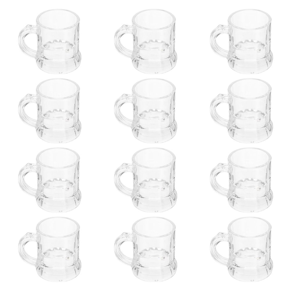COHEALI Mini Plastic Shot Glasses and Beer Mugs 30ml 12pcs Set Disposable Cups for Party Festival Barbecue Wedding Use