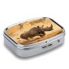 Rhino Pill Box 2 Compartment Decorative Metal Pill Case for Pocket Or Purse Travel Portable Medicine Box Pill Container Organizer for Vitamins Fish Oils Supplements view 3