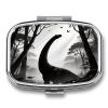 Dinosaur Pill Box 2 Compartment Decorative Metal Pill Case for Pocket Or Purse Travel Portable Medicine Box Pill Container Organizer for Vitamins Fish Oils Supplements view 1