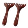 minkissy Wood Six-Claw Scalp Massager Comb 2pcs with Long Wooden Handle, Hair and Foot Massage Tool for Meridian Relaxation and Circulation Stimulation at Home Spa view 1