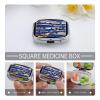 Golden Blue Marble Pill Box 2 Compartment Decorative Metal Pill Case for Pocket Or Purse Travel Portable Medicine Box Pill Container Organizer for Vitamins Fish Oils Supplements view 4