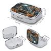 Pumpkin Tree and Car Pill Box 2 Compartment Decorative Metal Pill Case for Pocket Or Purse Travel Portable Medicine Box Pill Container Organizer for Vitamins Fish Oils Supplements view 2