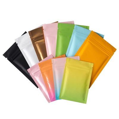 100PCS Double-Sided Matte Foil Flat Packaging Zipper Seal Food Storage Pouch Packaging Bags (Rainbow,4.72x7.09 Inch)