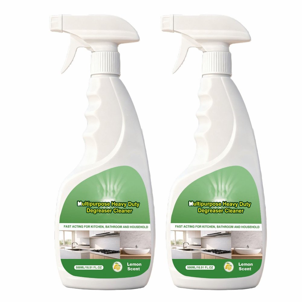 Clean Lemon Magician Degreaser Spray 500ml (16.9 Fl.Oz), Clean Lemon Magician Multi-Surface Heavy Duty Degreaser Kitchen Cleaner For Stove, Oven, Sink & Range Hood (2PCS)