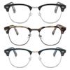 2SeeLife Premium Half Rim Reading Glasses Multipack Women & Men - Fits all Face Shapes, Metal & Sturdy Readers, Spring Hinges, Matte Black, Beige Tortoise, Blue, +1.25 view 1