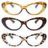 2SeeLife 3-Pack Oversized Cat Eye Reading Glasses for Women Medium-Large Fit, Sturdy Frame, Spring Hinges, Premium Cateye Readers, Honey Yellow, Brown Tortoise, Clear Tortoise, +2.25 view 1