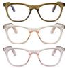 2SeeLife Blue Light Reading Glasses Multipack for Women Small-Medium Fit, Sturdy Frame, Spring Hinges, Premium Readers, Green, Peach, Pink, +3.00 view 1