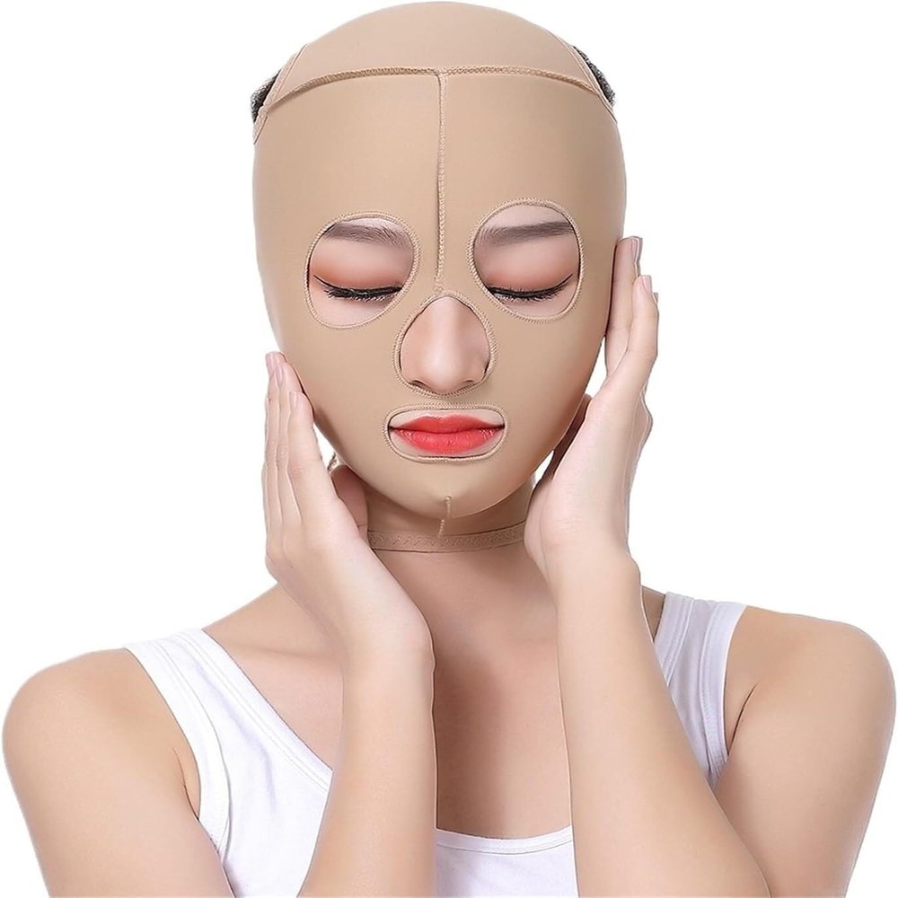 9FjB4sL Full-Face Lifting V-Shape Face Band for Women Slimming Face Mask and Beauty Shaping Band(Small)