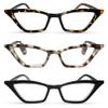 2SeeLife 3-Pack Premium Cat Eye Reading Glasses for Women Narrow-Medium Fit, Sturdy Frame, Spring Hinges, Stylish Funky Readers, Brown Tortoise, Clear Tortoise, Black, +3.00 view 1