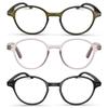 2SeeLife 3-Pack Small Round Reading Glasses for Men & Women Narrow-Medium Fit, Sturdy Frame, Spring Hinges, Premium Retro Readers, Green Wood, Clear Tortoise, Black, +2.00 view 1