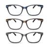 2SeeLife 3-Pack Wood Tone TR-90 Reading Glasses for Men Medium-Wide Fit, Durable & Sturdy Frame, Spring Hinges, Premium Readers, Blue, Brown, Gray, +2.50 view 1