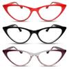 2SeeLife 3-Pack Small Cat Eye Reading Glasses for Women Narrow-Medium Fit, Sturdy Frame, Spring Hinges, Premium Funky Readers, Red, Black, Purple, +2.00 view 1