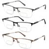 Ryegis 3 Pack Men's Bifocal Reading Glasses, Anti Blue Light Half Frame Spring Hinge Readers 3.0 view 1