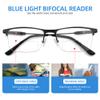 Ryegis 3 Pack Men's Bifocal Reading Glasses, Anti Blue Light Half Frame Spring Hinge Readers 3.0 view 3