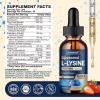 Liposomal L-lysine 1000MG Liquid Drops, 13-in-1 Lysine Monolaurin Supplements Olive Leaf Extract with Vitamin C, B6, D3, B12 & Zinc for Collagen, Lip, Skin & Immune Support,Strawberry Flavor,2Fl Oz view 2