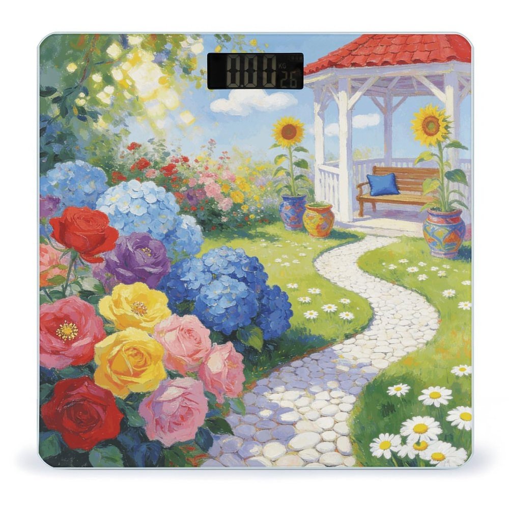 Colorful Garden Bathroom Scale Bright Liquid Crystal Screen Weight Scale Digital Scale for Home Bedroom Accurate Bathroom Body Scales for Body Weight Pet
