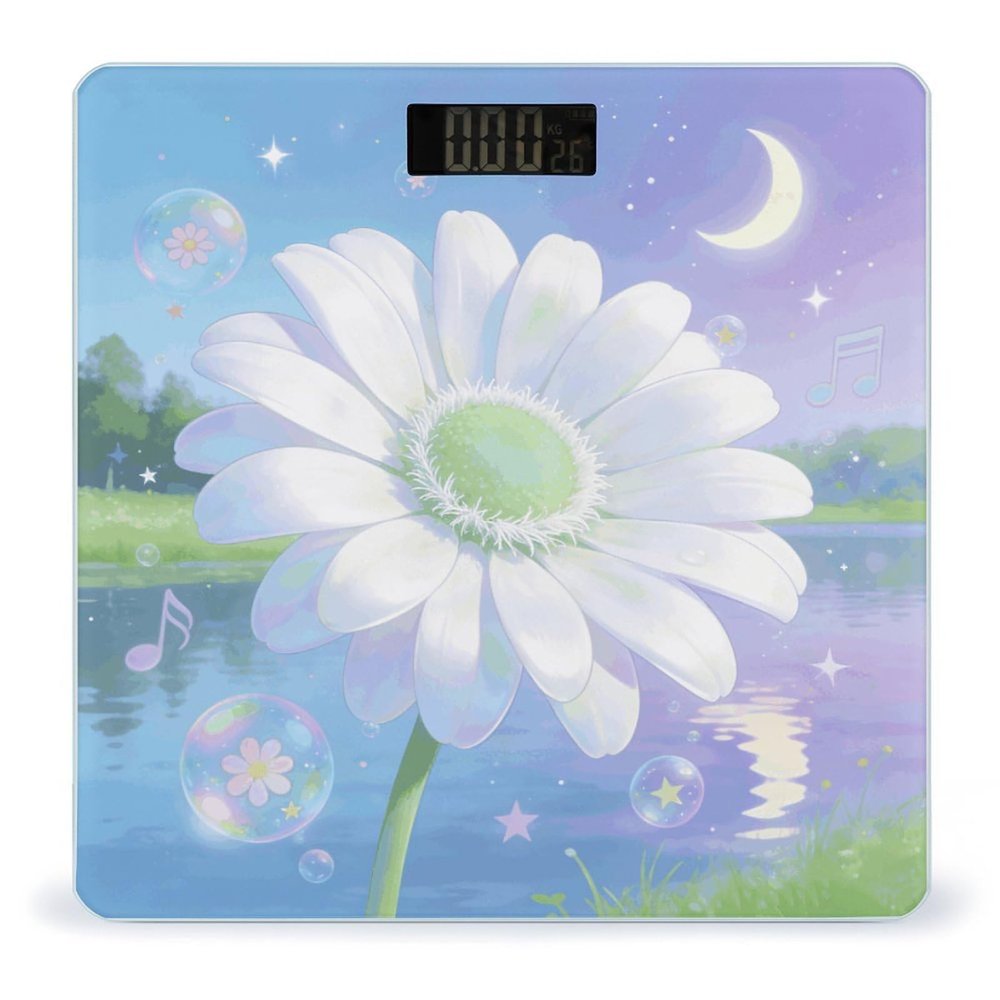 Daisies Whisper Softly Bathroom Scale Bright Liquid Crystal Screen Weight Scale Digital Scale for Home Bedroom Accurate Bathroom Body Scales for Body Weight Pet