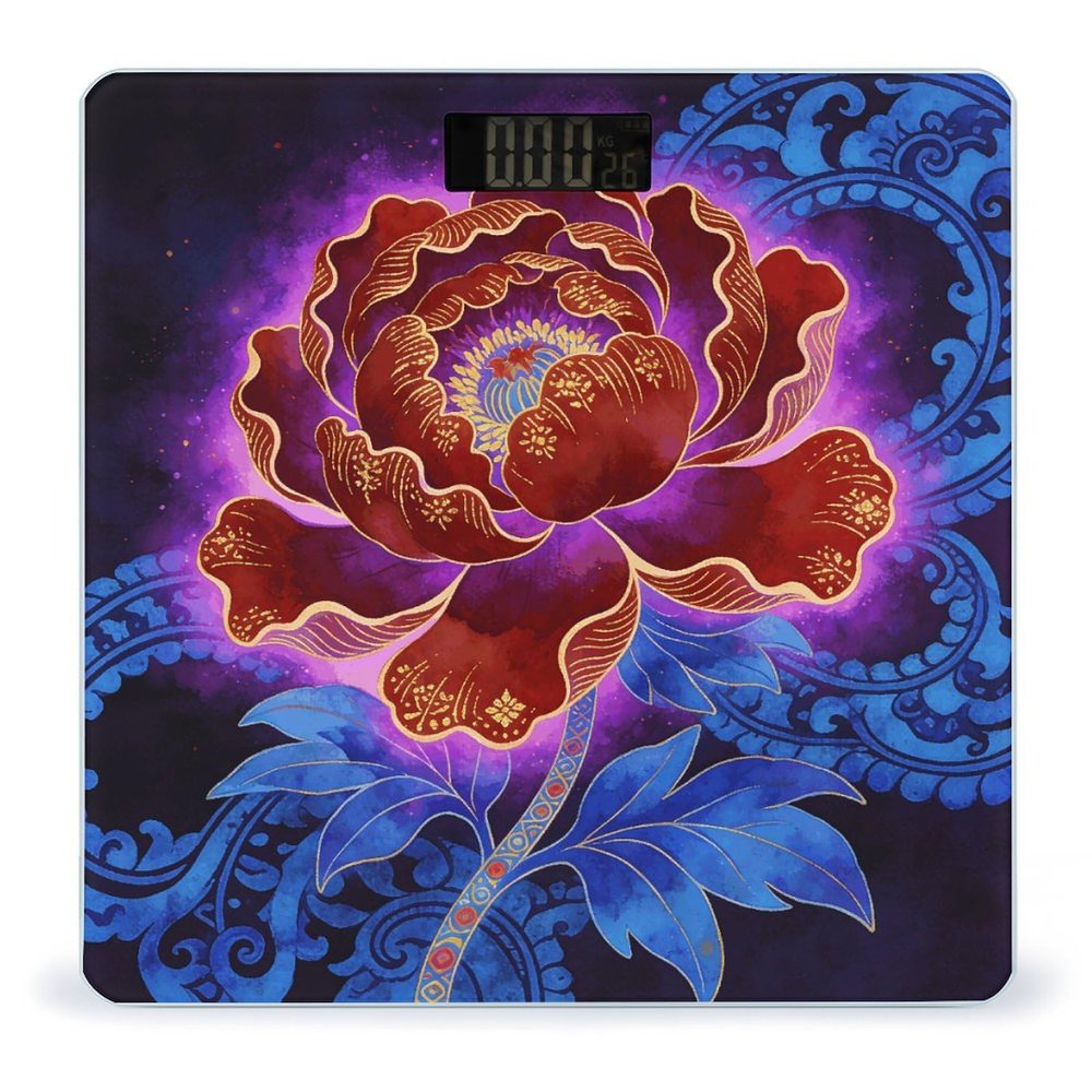 Auburn Peony Bathroom Scale Bright Liquid Crystal Screen Weight Scale Digital Scale for Home Bedroom Accurate Bathroom Body Scales for Body Weight Pet