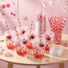 LemonRoad 50 Sets Cherry Clear Plastic Cups with Lids & Straws 12 oz Red Party Tumblers for Iced Coffee, Smoothies, Juice & More Cute Disposable Pet Mugs for Birthdays & Gatherings view 3