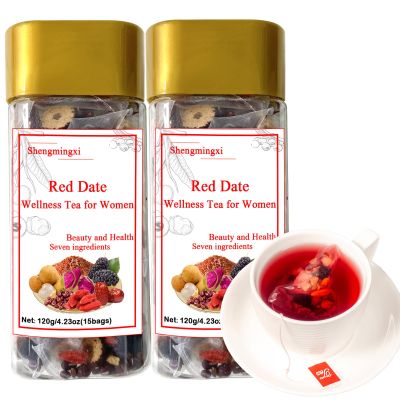 Shengmingxi Red Date Women Wellness Tea Jujube Goji Berry Longan & Red Beans Mulberry Tea Women's Chinese Herbal Tea No Addition Caffeine Free 240g/8.47oz 30bags