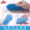 Mr. Scrub Sponges Kitchen Dish Sponge for Washing Dishes Cleaning Kitchen, 8 Pack, Non Scratch, Rough Scrubbers Side for Non-Stick Cookware, Soft Microfiber Scrub Side for Dishes, Multicolor view 3