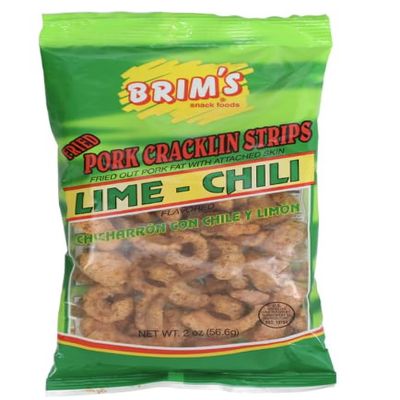 Brims Pork Cracklin Strips, Lime-Chili Flavor, Chicharrn con Chile y Limn, 2 oz (3 PACK)