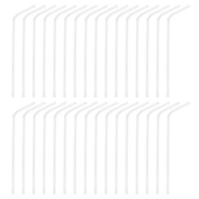 Operitacx Flexible Plastic Elbow Straws 5pcs, 21x0.5cm Long Bendable Drinking Straws for Juice, Coffee, Smoothies, Milk Tea, Party Use