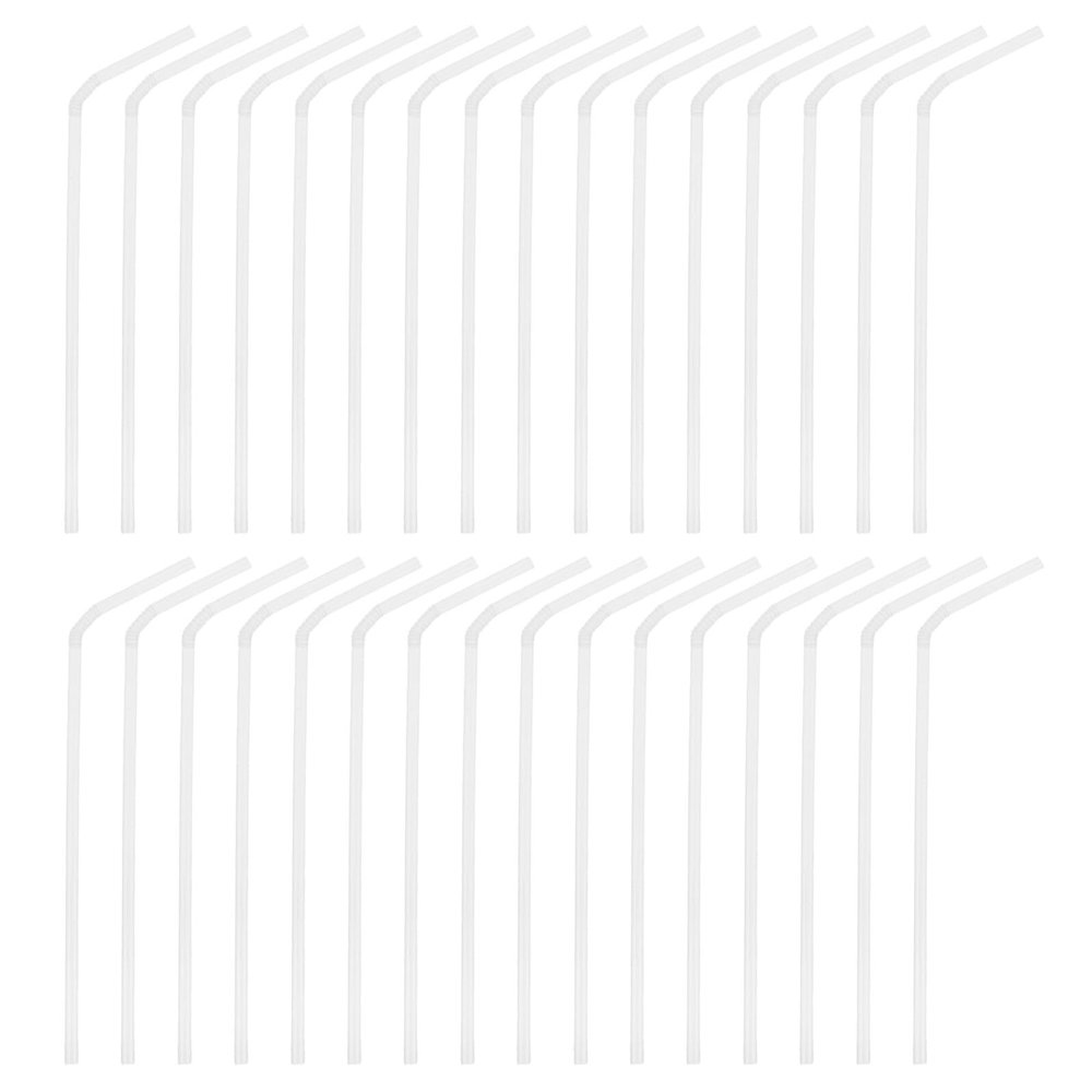 Operitacx Flexible Plastic Elbow Straws 5pcs, 21x0.5cm Long Bendable Drinking Straws for Juice, Coffee, Smoothies, Milk Tea, Party Use