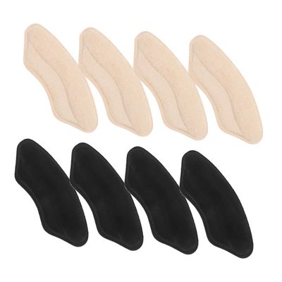 Uonlytech High Heel Shoe Pads 4 Pairs Heel Cushions Inserts Soft Velvet Anti-Slip Protector Prevent Blisters Women and Men