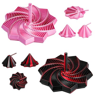 2Pcs 3D Printed Sensory Fidgets for Adults, Fidget Star Expandable 4.6 Inch Star Spiral with Handles, Fractal Stress Relief Gadget for Office Desk, Anxiety Relief Gifts for Men Women with ADHD