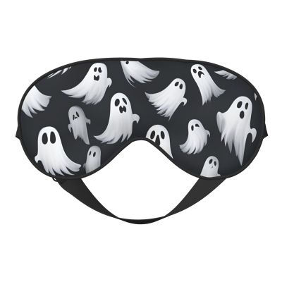 Cute White Ghost Halloween Pattern 1 Print Eye Mask, Sleep Mask with Adjustable Strap Soft Breathable Eye Cover for Sleeping