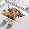 Dplplokm Cow Print Bath Mat, Western Bathroom Home Decor Farmhouse Absorbent Non-Slip Bathroom Rugs Thin fit Under Door Floor Mats for Bathtub, Shower Room, Sink 20"x32" view 2