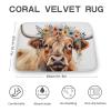 Dplplokm Cow Print Bath Mat, Western Bathroom Home Decor Farmhouse Absorbent Non-Slip Bathroom Rugs Thin fit Under Door Floor Mats for Bathtub, Shower Room, Sink 20"x32" view 3