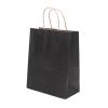WEIJFRFJ 10/25/50 Pcs Kraft Paper Bags, Portable Bag With Handles Clothes Food Coffe Takeout Packaging Suitable for parties and shopping(Black,50pcs,26x12x31cm) view 1