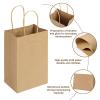 WEIJFRFJ 10/25/50 Pcs Kraft Paper Bags, Portable Bag With Handles Clothes Food Coffe Takeout Packaging Suitable for parties and shopping(Black,50pcs,26x12x31cm) view 3