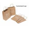 WEIJFRFJ 10/25/50 Pcs Kraft Paper Bags, Portable Bag With Handles Clothes Food Coffe Takeout Packaging Suitable for parties and shopping(Black,50pcs,26x12x31cm) view 4