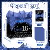 Yoirrat Sweet 16 Gift Bag with Tissue Paper & Greeting Card Large Blue Black Glitter 16th Birthday Gift Bags for Girls Sweet Sixteen Bday Party Supplies Favors for Daughter Granddaughter Niece Bestie view 3