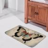 Butterfly Retro Coral Velvet Bathroom Rug 16"" x24 Bath Rug Butterfly Doormat Rustic Office Decor Non Slip Shower Mat Door Rug with Rubber Backing Absorbent Kitchen Floor Carpet view 2