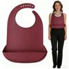 varlldibao Adult Bibs for Men & WomenAdjustable Adult Silicone Bib Washable Waterproof Bibs for Adults with Crumb Catcher (1, Dull Red) view 1