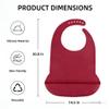 varlldibao Adult Bibs for Men & WomenAdjustable Adult Silicone Bib Washable Waterproof Bibs for Adults with Crumb Catcher (1, Dull Red) view 3