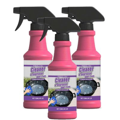 Fast-Acting Heavy-Duty Grill Degreaser Spray, BBQ Grills Cleaner for Outdoor, Heavy Duty Grills Degreasers for Burnt Food & Grease (3 Pcs)