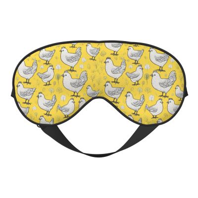 Yellow Chicken Print Eye Mask, Sleep Mask with Adjustable Strap Soft Breathable Eye Cover for Sleeping